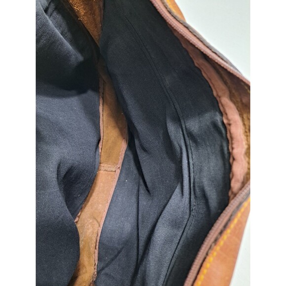 Eddie Bauer Brown Leather Shoulder Strap Messenger Bag Laptop Briefcase 14"x16" - Picture 8 of 10